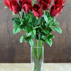 Richland Dozen Long Stem Red Roses, Artificial Roses Seasonal Parties
