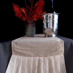Richland Burlap & Cotton Pleated Ruffle Table Runner 114 Inches Weddings