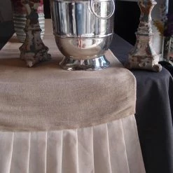Richland Burlap & Cotton Pleated Ruffle Table Runner 114 Inches Weddings