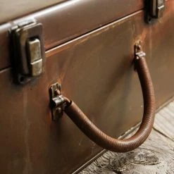 Richland Seasonal Parties Rusty Metal Latched Box Suitcase, Props 12 X8