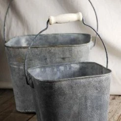 Richland Shop By Event Flower Shop Buckets 6.5" & 5" Square Set Of Two