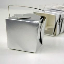 Richland 12 Tiny Silver Takeout Boxes 8oz / 2.5in