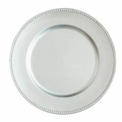 Weddings Richland Beaded Charger Plate 13" Silver Set Of 12