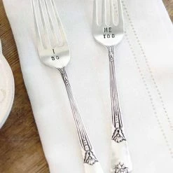 Richland Mud Pie Wedding Forks "I Do" & "Me Too" Set Of 2