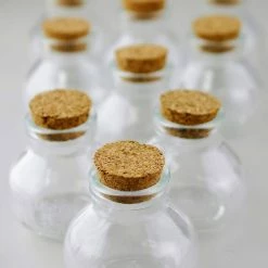 Richland Small Glass Bottles With Cork 2.75in (Pack Of 10)