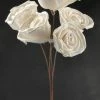 Richland White Sola Roses Wired Stems 5 Flowers