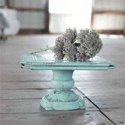 Richland Turquoise Turn Of The Century Decorative Metal Pedestal 10-3/4" Square