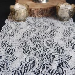 Richland White Lace Table Runner 12" X 108" English Lace Design Weddings