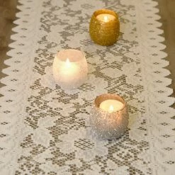 Richland Weddings Ivory Lace Table Runner & Chair Sash 13 X 76in