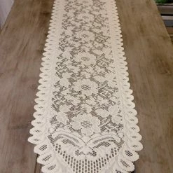Richland Weddings Ivory Lace Table Runner & Chair Sash 13 X 76in