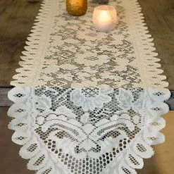 Richland Table Runner Lace Ivory 13" X 96"
