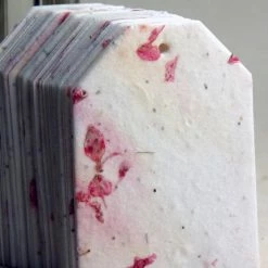 Richland 32 Pink Larkspur Petal Seeded Paper Tags 2.5" X 3.375", Wildflower Gift Tag