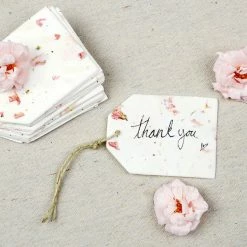 Richland 32 Pink Larkspur Petal Seeded Paper Tags 2.5" X 3.375", Wildflower Gift Tag 5 Richland 32 Pink Larkspur Petal Seeded Paper Tags 2.5