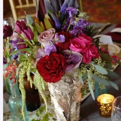 Richland Birch Bark 9" Zinc Vase Wrapped In Birch