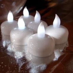 Richland 6 Floating White Tealights, Battery Operated, LED