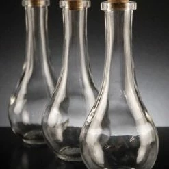 Richland 48 Tear Drop Clear Glass 8 Oz. Bottles 6.75" With Corktops Weddings