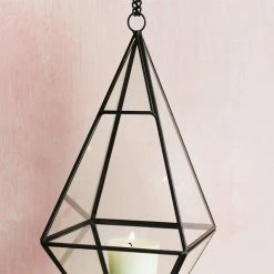 Richland Hanging 9" Hexagonal Based Glass & Metal Terrarium