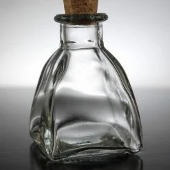 Richland Weddings Diamond Shape 3" Glass Bottles 2oz & Cork Tops Set Of 48