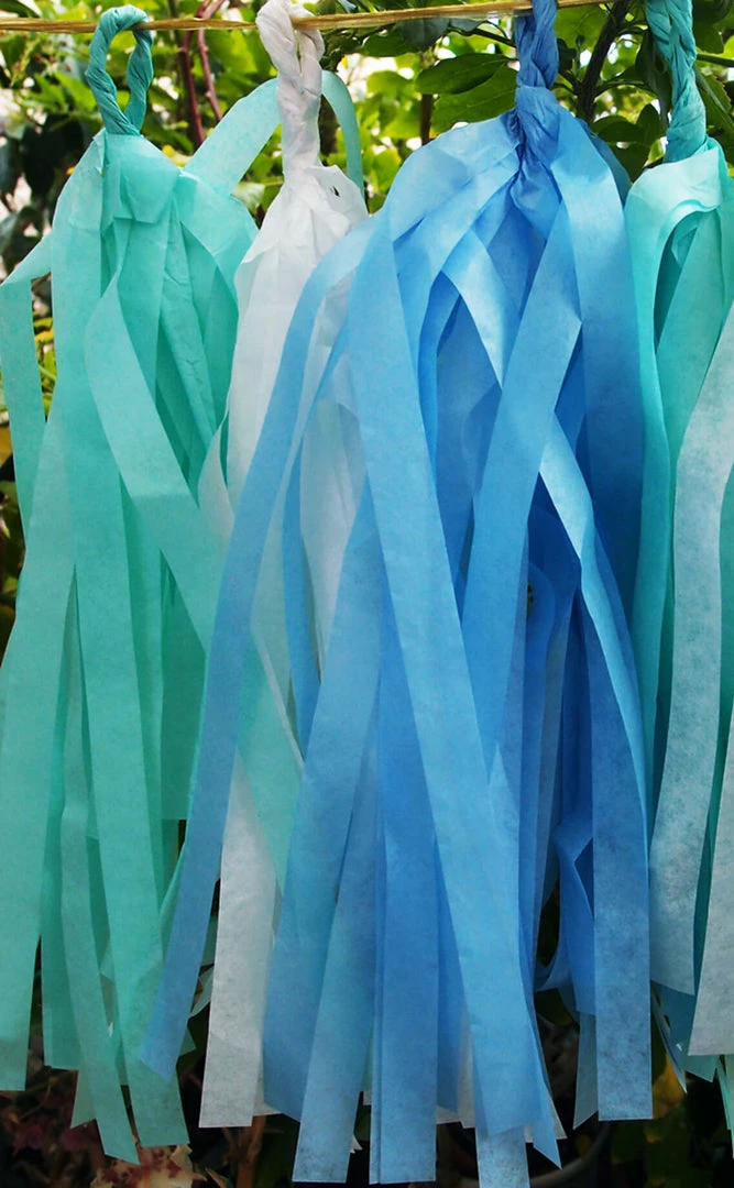 Save-On-Crafts Tissue Paper Tassel Garland Kit (20 Tassels)- Blue Party 1 Save-On-Crafts Tissue Paper Tassel Garland Kit (20 Tassels)- Blue Party