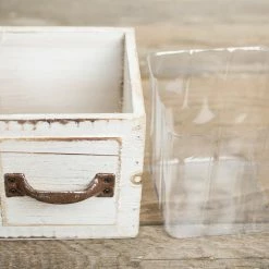 Richland Wood Drawer Planter Boxes 4.5 Square White