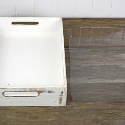 Richland White Wood Rectangle Tray 10x14