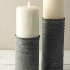 Richland Zinc Cylinder Vase & Pillar Candle Holder 6"
