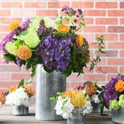 Richland Norah Corrugated Zinc Vase 10.5"