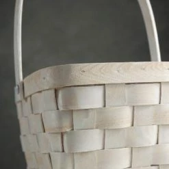 Richland Shop By Event White Chipwood Basket With Swing Handle 8x6