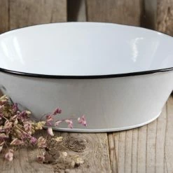 Richland White Enamel Oval Tub With Handles 10.5 X7