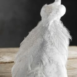 Richland Shop By Event White Feathered Peacock With Glitter 9"