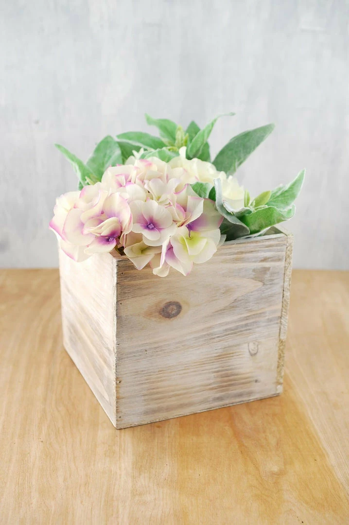 Richland Whitewashed Wood Planter 7in 2 Richland Whitewashed Wood Planter 7in