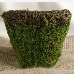 Richland Easter Wicker And Moss Planter 5in Round