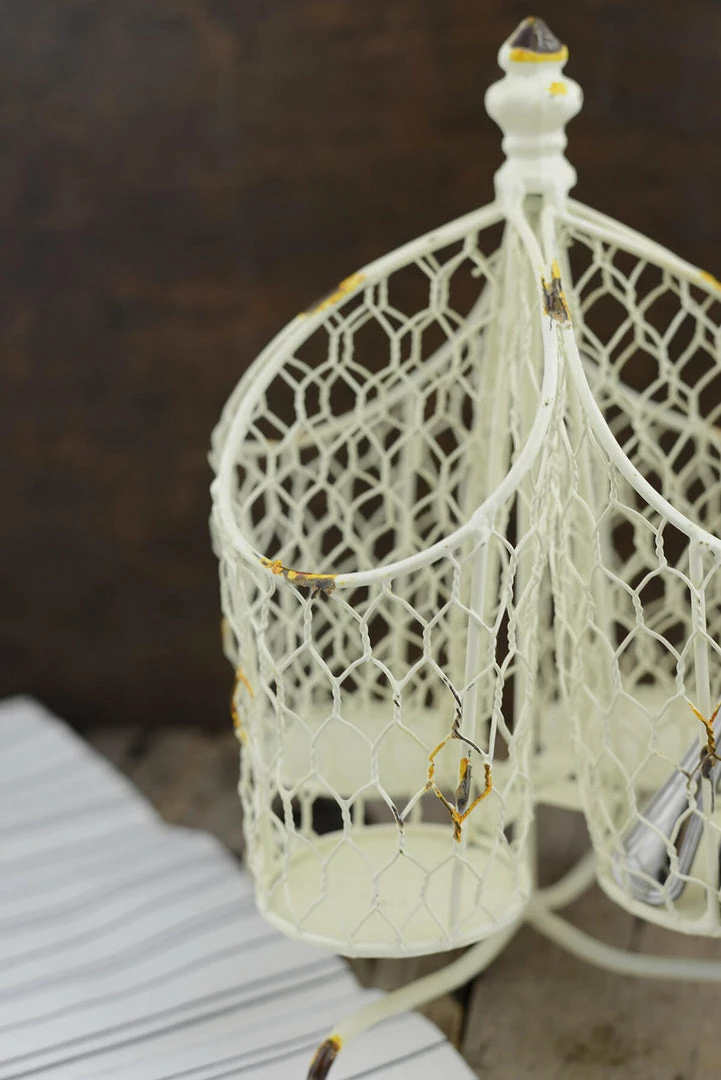 Richland Farmhouse Cream White Wire Utensil Holder 2 Richland Farmhouse Cream White Wire Utensil Holder