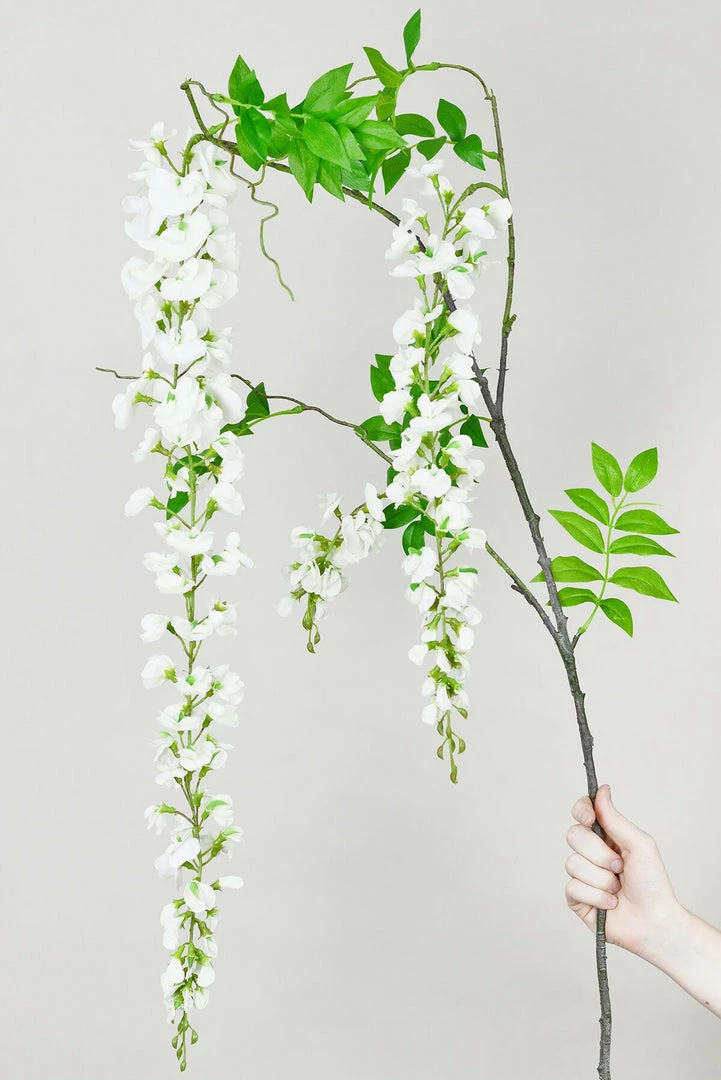 Richland Seasonal Parties White Wisteria Flowering Branch 69" 1 Richland Seasonal Parties White Wisteria Flowering Branch 69"